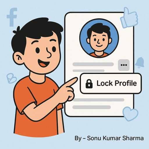मोबाइल पर Facebook Profile Lock Kaise Kare दूसरा तरीका – Profile से सीधे