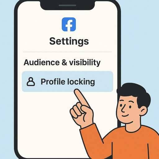 मोबाइल पर Facebook Profile Lock Kaise Kare पहला तरीका – Settings के माध्यम से